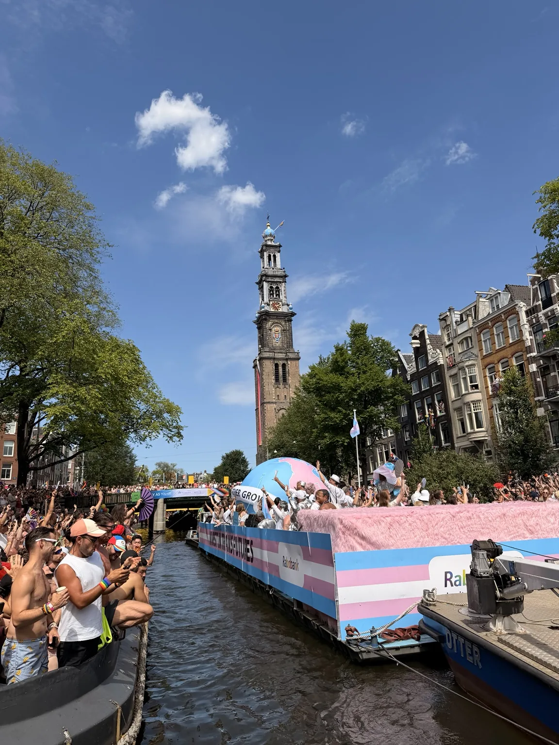 Amsterdam canal Pride atmosphere